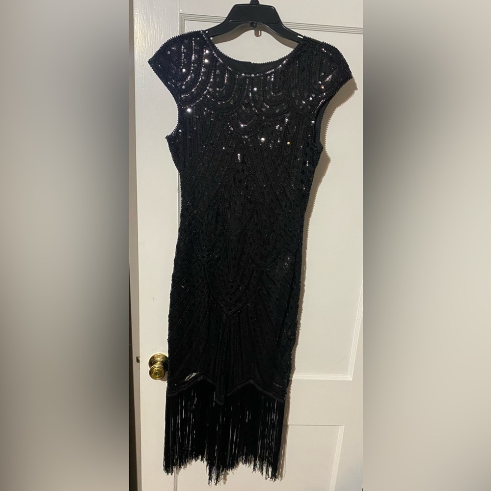 Black 20’s  style beaded flapper dress